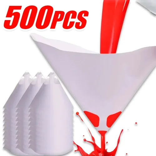 Filtro de papel de malla en aerosol para pintura de coche, embudo de papel de pintura desechable, embudo de papel de Micron de nailon cónico para motocicleta automática