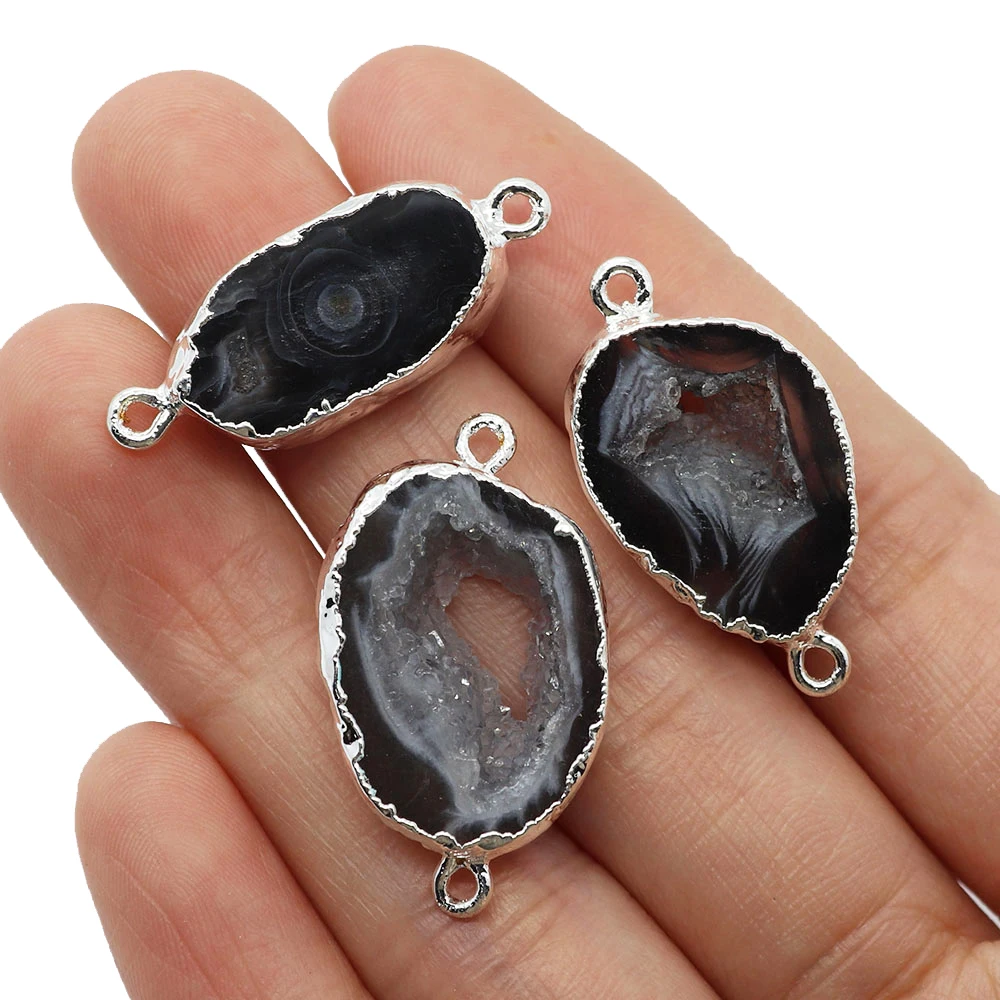 Natural Stone Agate Pendants Irregular Druzy Crystal Quartz Charms for Jewelry Making DIY Earring Necklace Connector Accessories