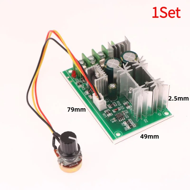 1Set PWM Motor Speed Controller 20A Current Regulator DC10-60V DC Motor Speed Regulator 12V 24V 36V 48V High Power Drive Module.