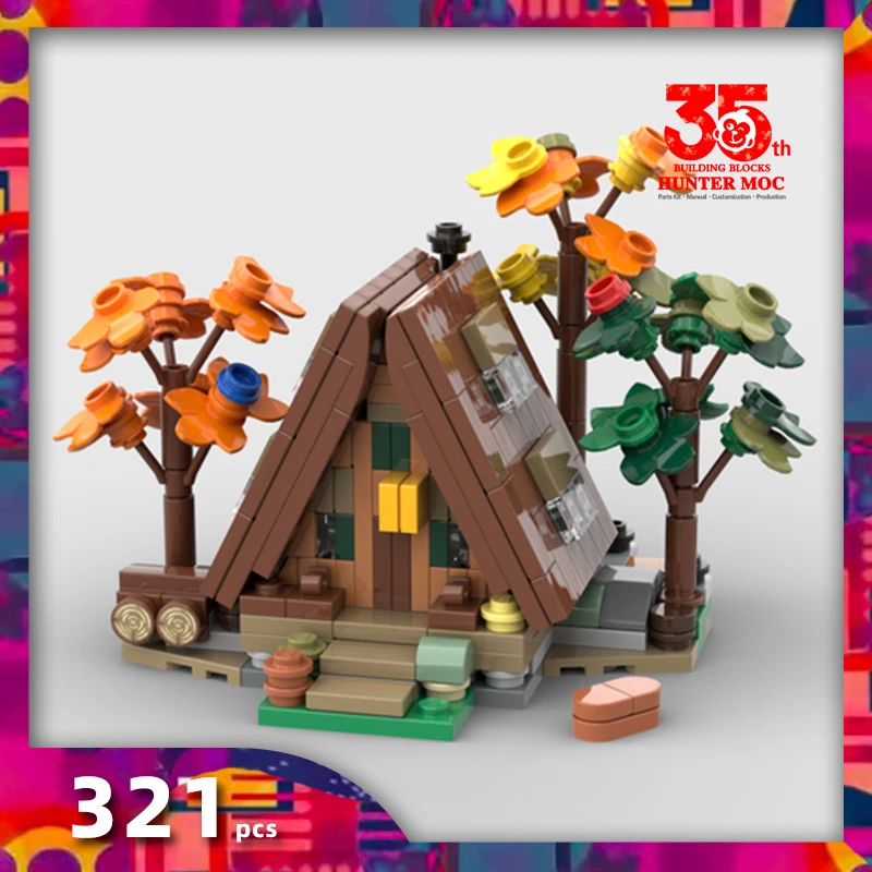 

mini 21338 autumn winter Hut Street View moc building Assembly Model Bricks Display Creative Children Toys Gifts