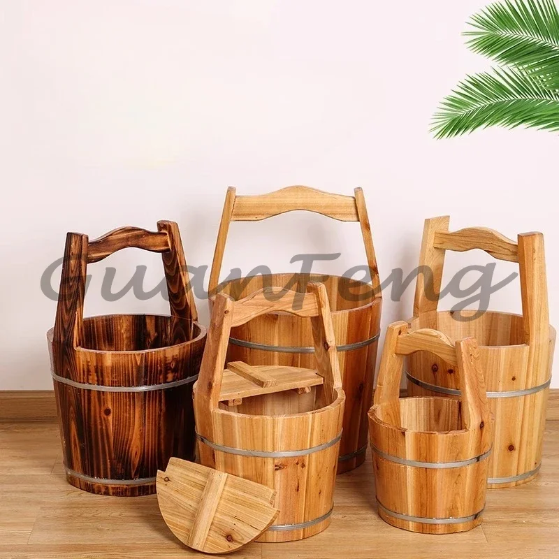 Handmade natural wooden foot bath tub and portable herbal sauna foot bath bathtub for home spa relaxation - view 5
