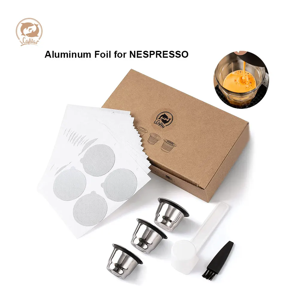 For Nespresso Aluminum Foil Lids with Reusable Coffee Capsule Seals Stickers Lids Covers for Original Coffee Pods Coffeeware
