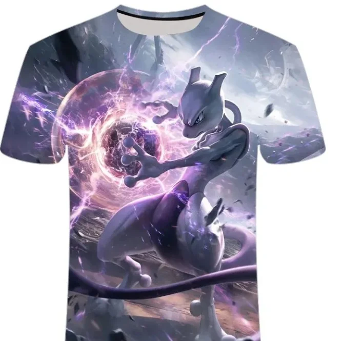 

Модная футболка с изображением покемонов, уникальным дизайном, принтом в ограниченной серии, короткими рукавами, универсальная и повседневная.