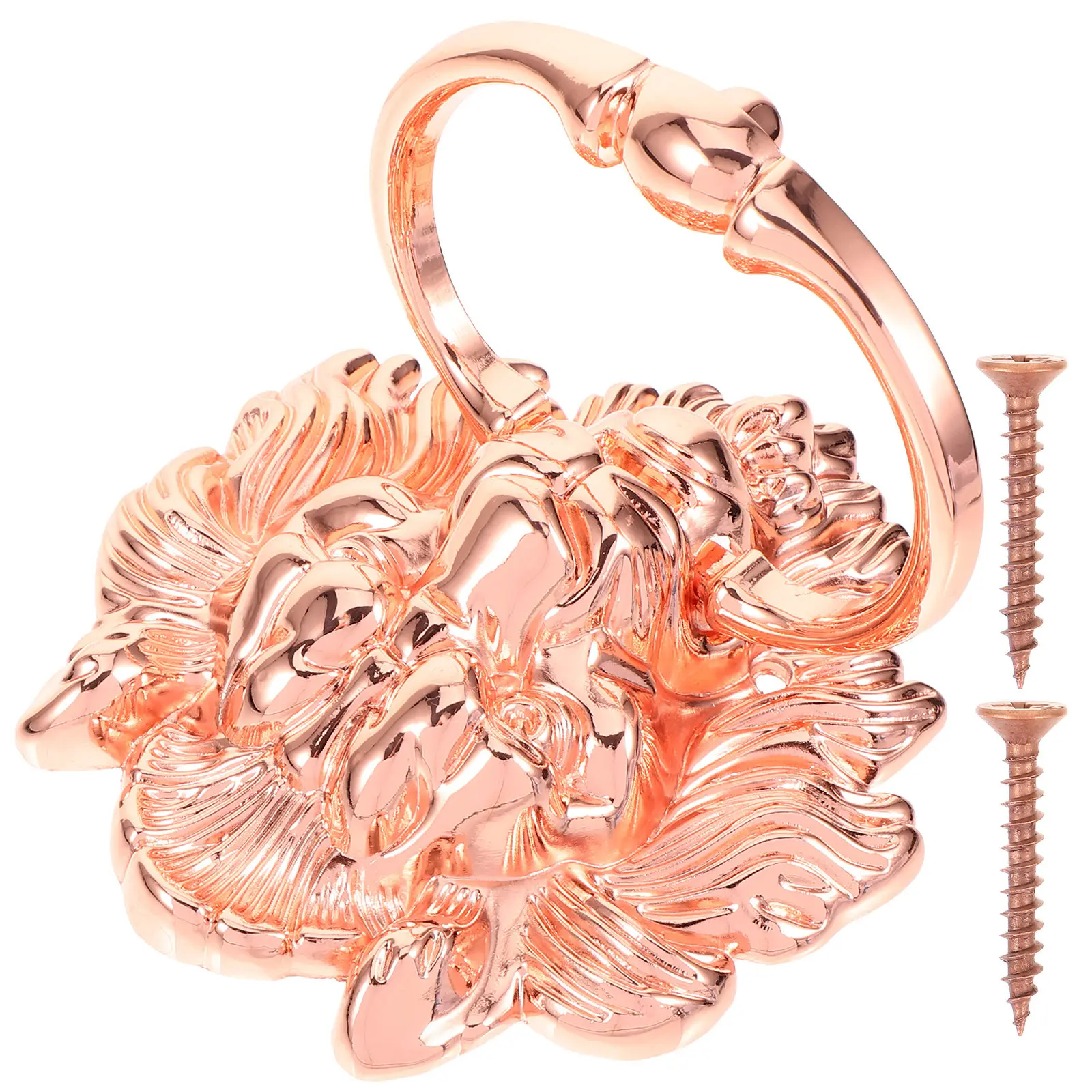 Lion Head Door Pull Ring Zinc Alloy Modern Pull Handle Suitable for Wooden Gate Door Ring Knocker Front Decor