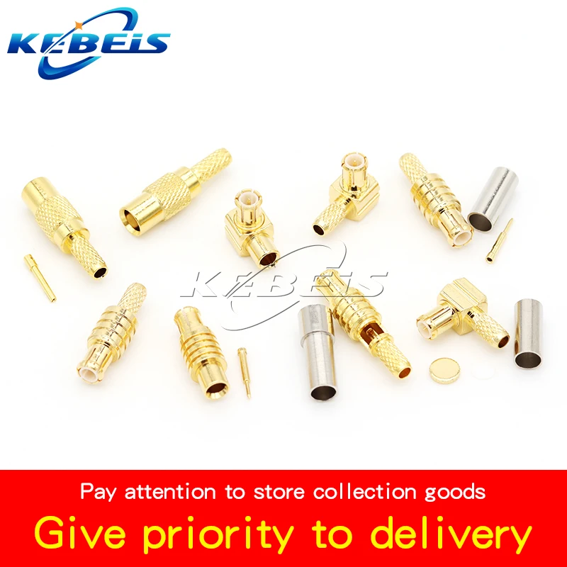 2PCS MCX-JW-1.5 male head MMCX-J-K-1.5 MCX MMCX connector MMCX-JB2 crimping RG316/405 feeder connector right angle elbow