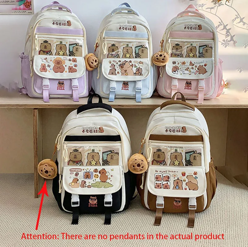

1 милый рюкзак в стиле мультфильма, с множеством карманов, большой вместимости, стильный рюкзак, подходит для подростков и женщин