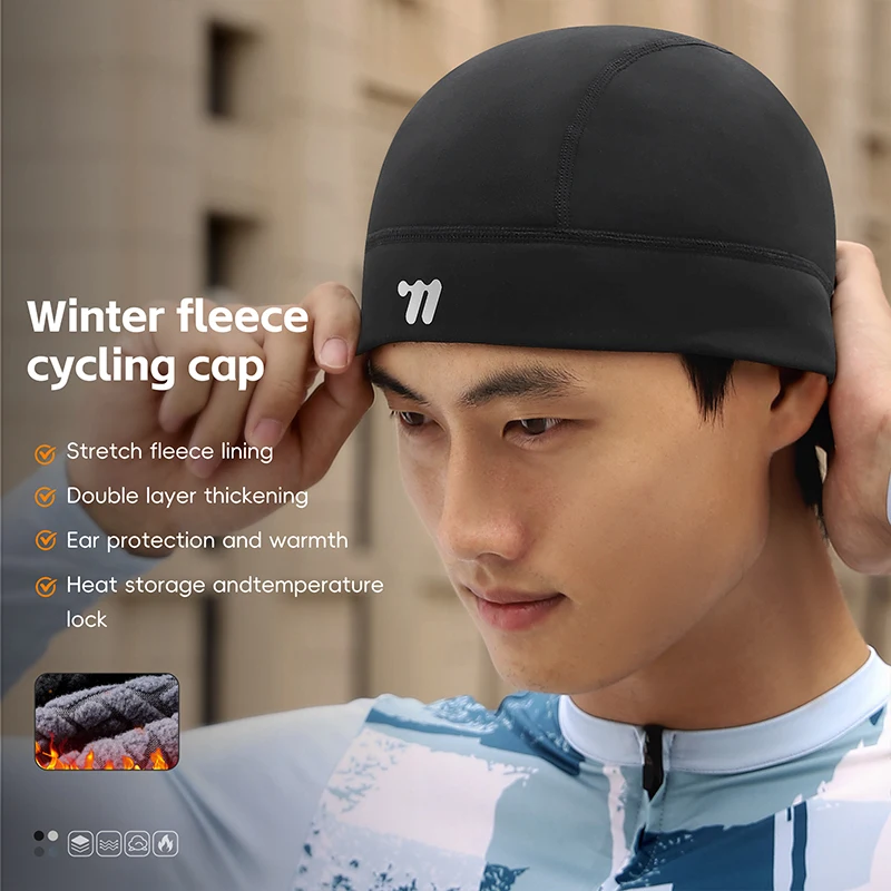 WEST BIKING Winter Warm Cycling Cap Windproof Running Skiing Hat Bike Helmet Liner Balaclava Men Women Beanies Hats