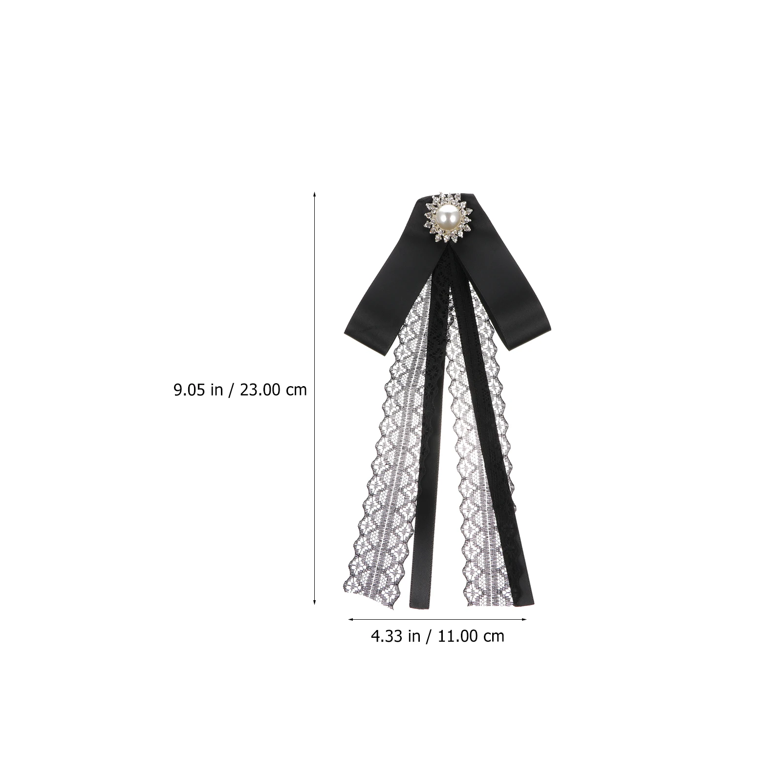 

Elegant Pre-Tied Bow Tie Black Brooch Neck Accessory For Women Shirt Skirt Collarless Stylish Symmetrical Design High Quality