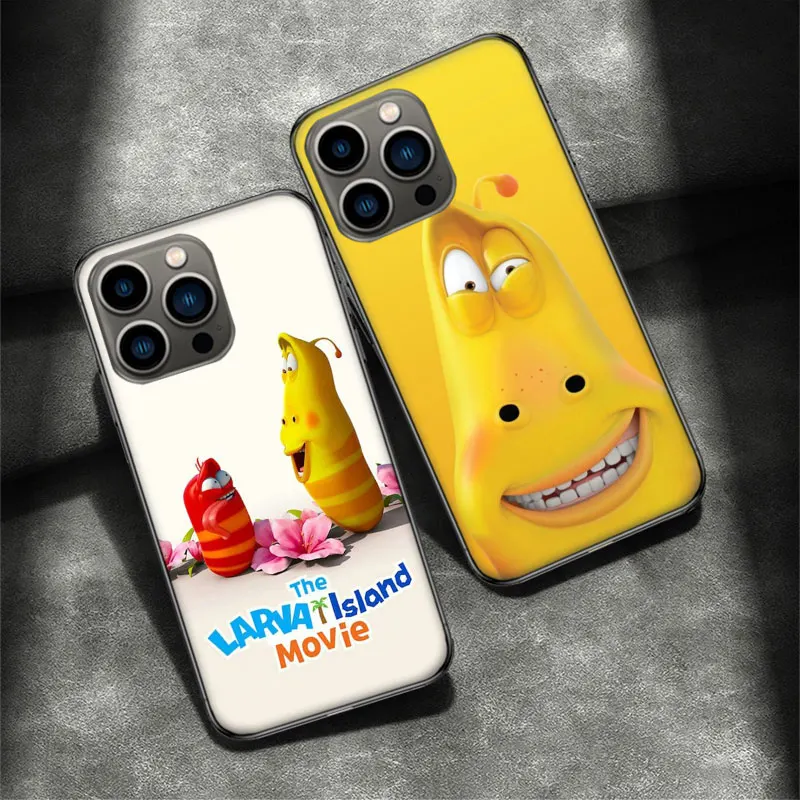 Cartoon L-Larva Phone Case For Apple Iphone 16 15 Plus Soft 13 12 Mini Cover 11 14 Pro Max Capa 8 7 SE Shell Coque Silicone TPU