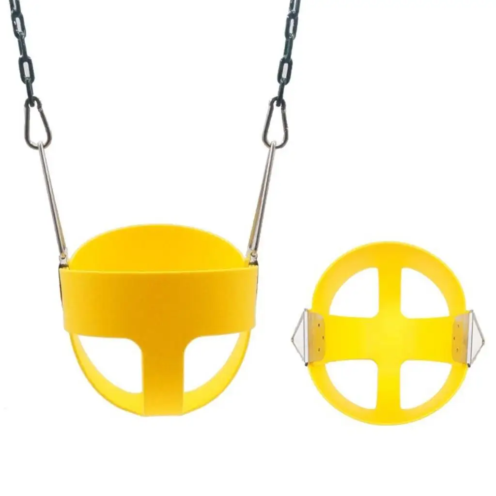 Heavy-Duty High Back Full Bucket Toddler Swing Seat, Fully Assembled (Yellow, Red, Blue)