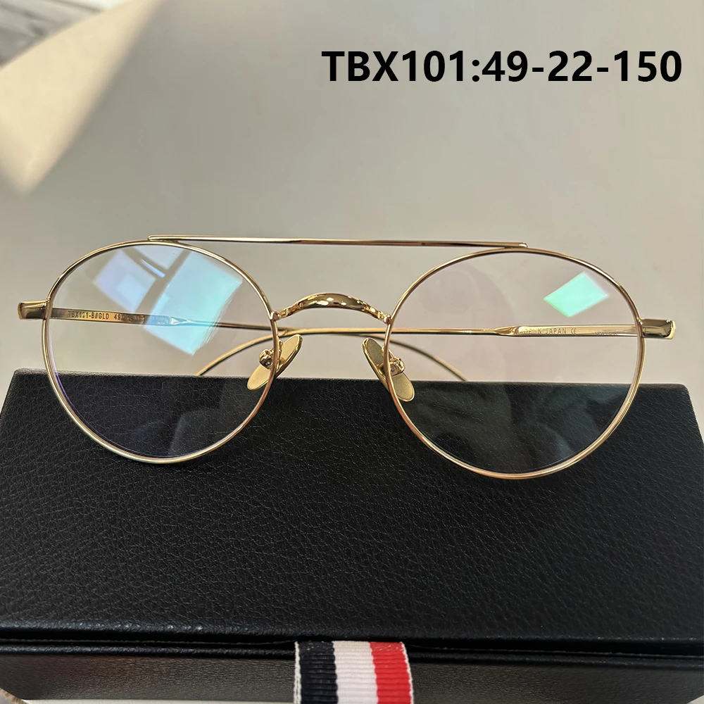

Оправа для очков New York Pilot TB-101, ультралегкие винтажные дизайнерские очки унисекс, с двойной золотой перемычкой, Gafas