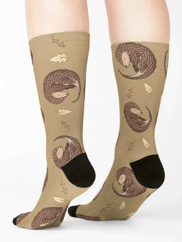 Cute pangolin pattern Socks sports stockings winter gifts Toe sports new year Socks Women Men's