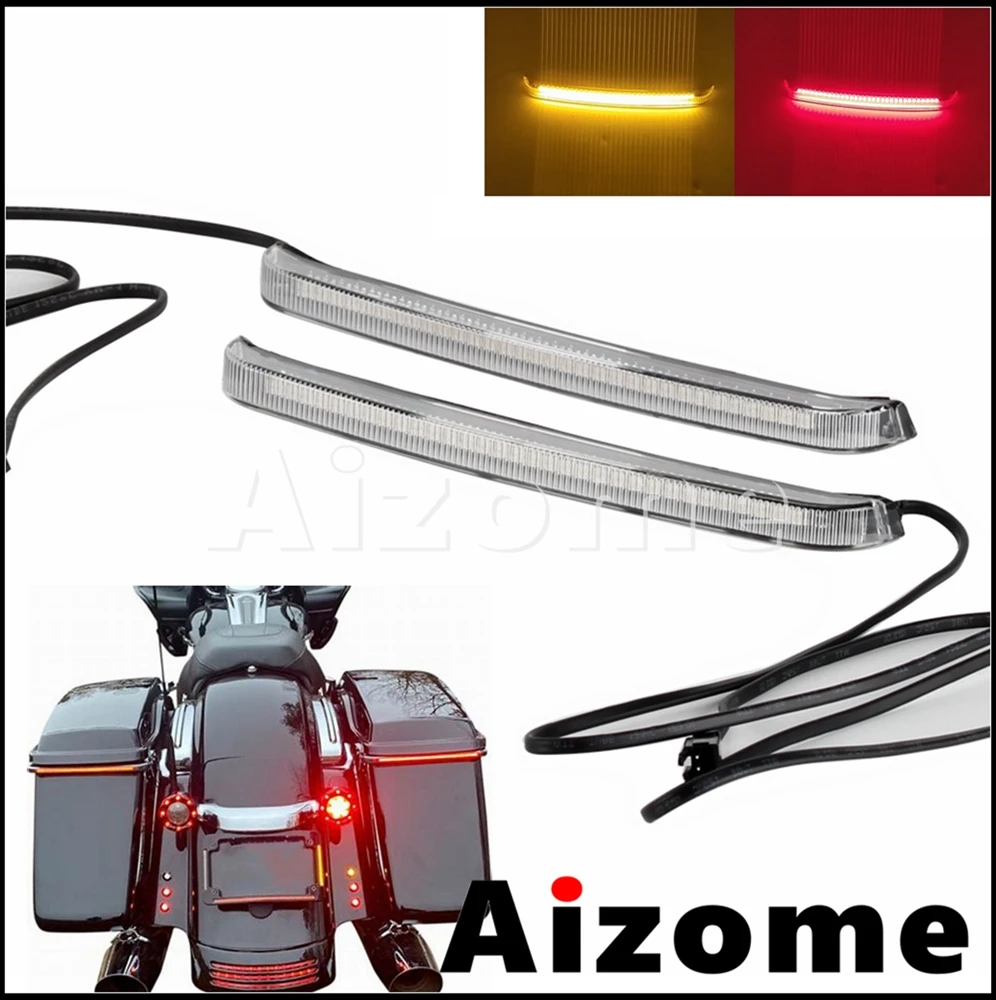 

For Harley Touring Rear Saddlebag LED Lamp Run Brake Turn Signal Indicator Light Fits 2014-2022 Road King Street Electra Glide