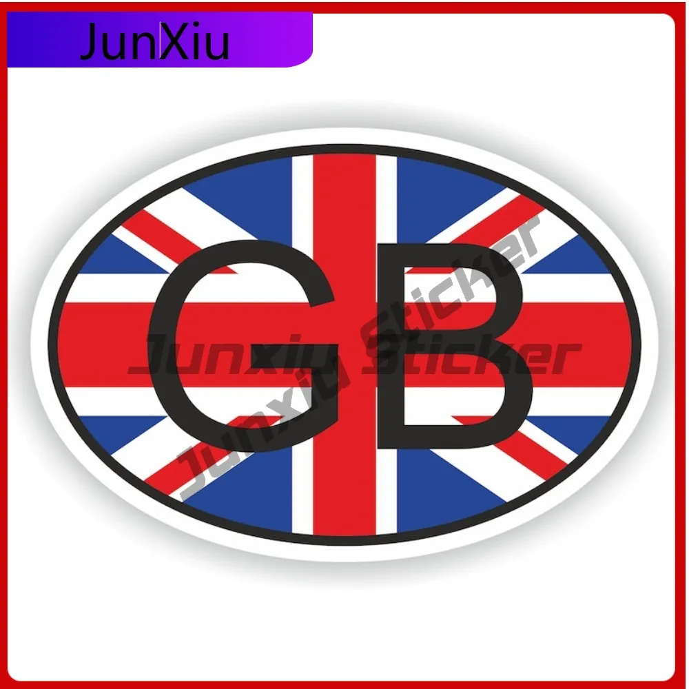 

Union Jack The United Kingdom Country Code Gb Oval Sticker With National Flag Badge Sticker Scratch Cover Decals Camper Van Stic
