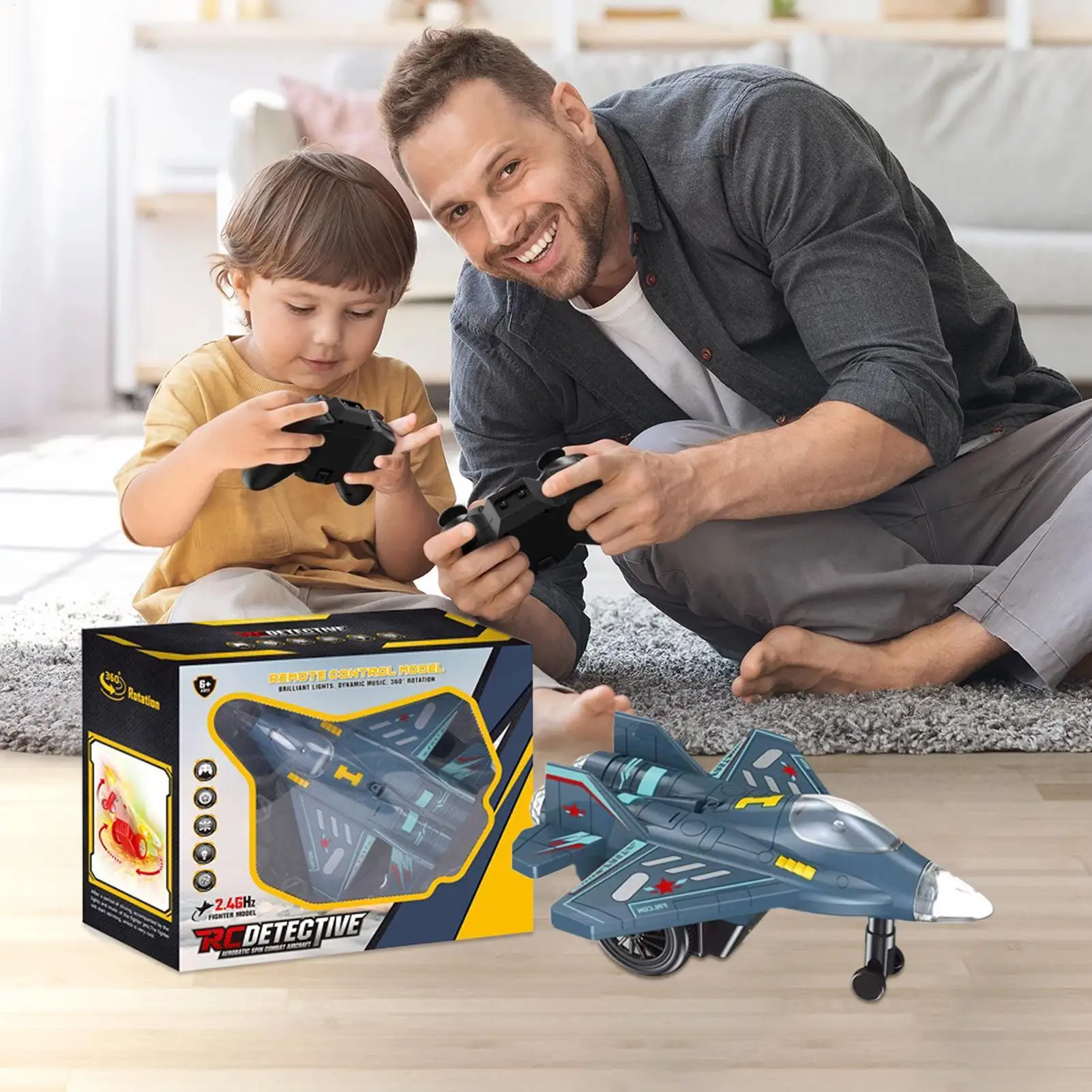 Avion RC jouet volant télécommandé avion RC avion télécommandé avion de voltige avec lumières et musique pour les enfants et