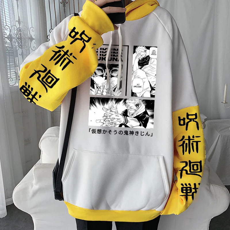 Anime Jujutsu Kaisen Hoodies Gothic Cool Sukuna Ryoumen Manga Harajuku Men Plus Size Autumn Winter Long Sleeve Sweatshirts