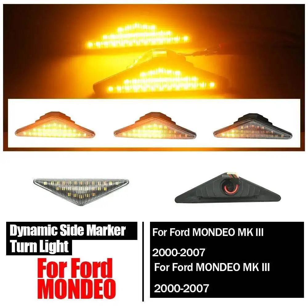 Car Turn Signal Light Led Dynamic Side Marker Sequential Blinker Light For Ford Focus MK I 1998-2004 Mondeo MK III MK3 2000-2007 - view 4