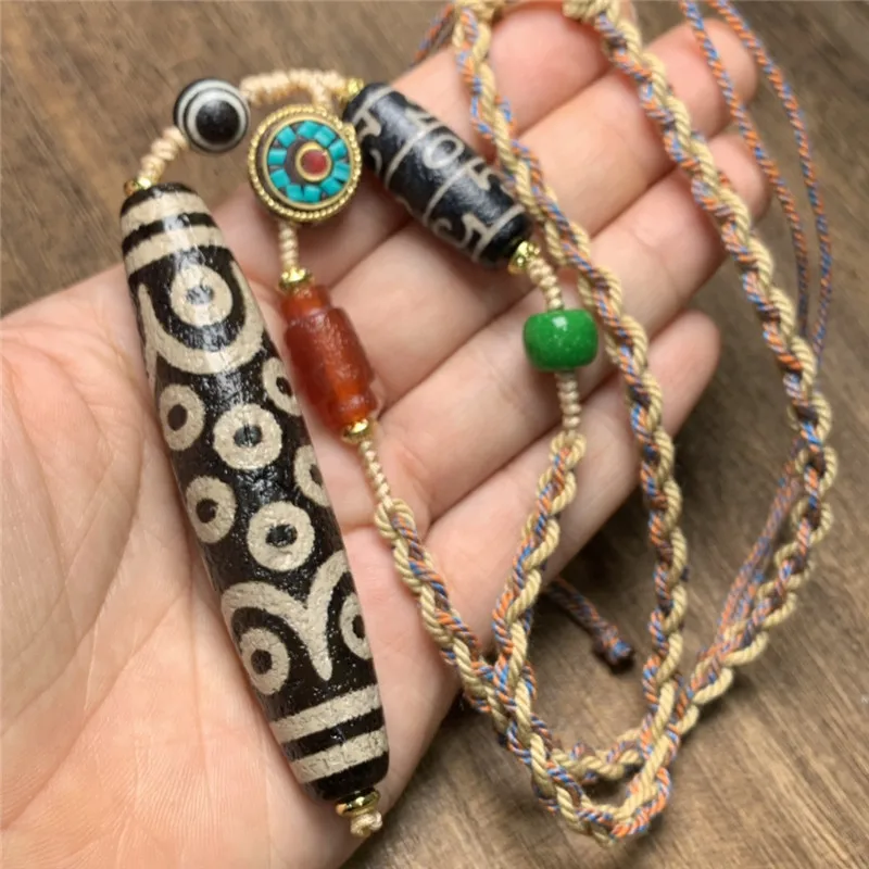 

Ожерелье из агата Lin Blood Agate Nine- с высококачественным масляным покрытием, бусина Дзи с двадцатью одним глазом, цепочка для свитера