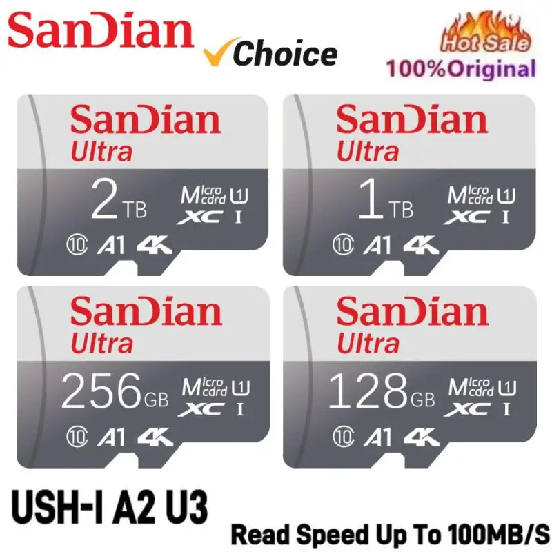 มาก Micro TF SD การ์ด2TB A1 512GB A2 64GB 128g 256GB C10 1TB แฟลชการ์ดความจำ U3บัตร TF V30สำหรับโดรนกล้องเพื่อการกีฬา