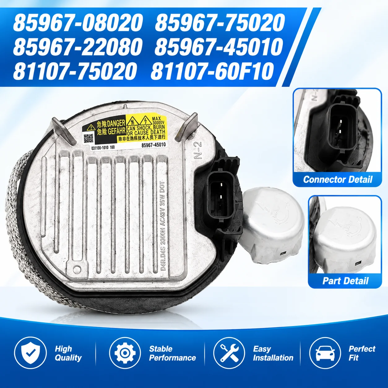 85967-08020 85967-75020 85967-22080 85967-45010 81107-75020 81107-60F10 For Toyota Headlight Ballast Computer Light Control Unit