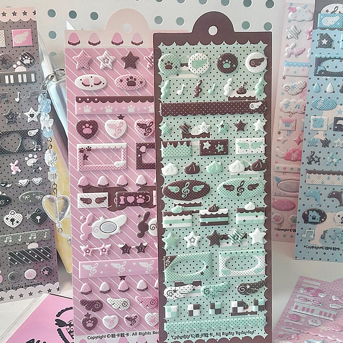 WAKAWAKA Simpatici adesivi decorativi per Scrapbooking Keluli Moment Pink Wing Star Adesivi decorativi Fai da te Telefono Bagagli Moto