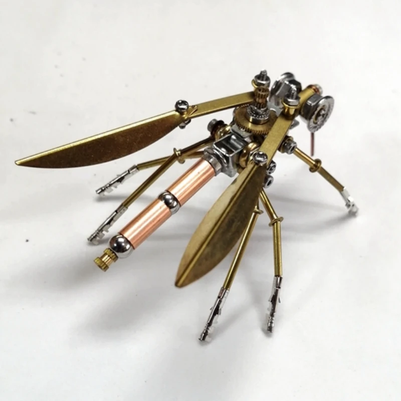 Metal Small Mosquito Model DIY Assembly Toy Building Kits 3D Puzzel Toys for Kids Adults Gift Steampunk Mechanical Insects