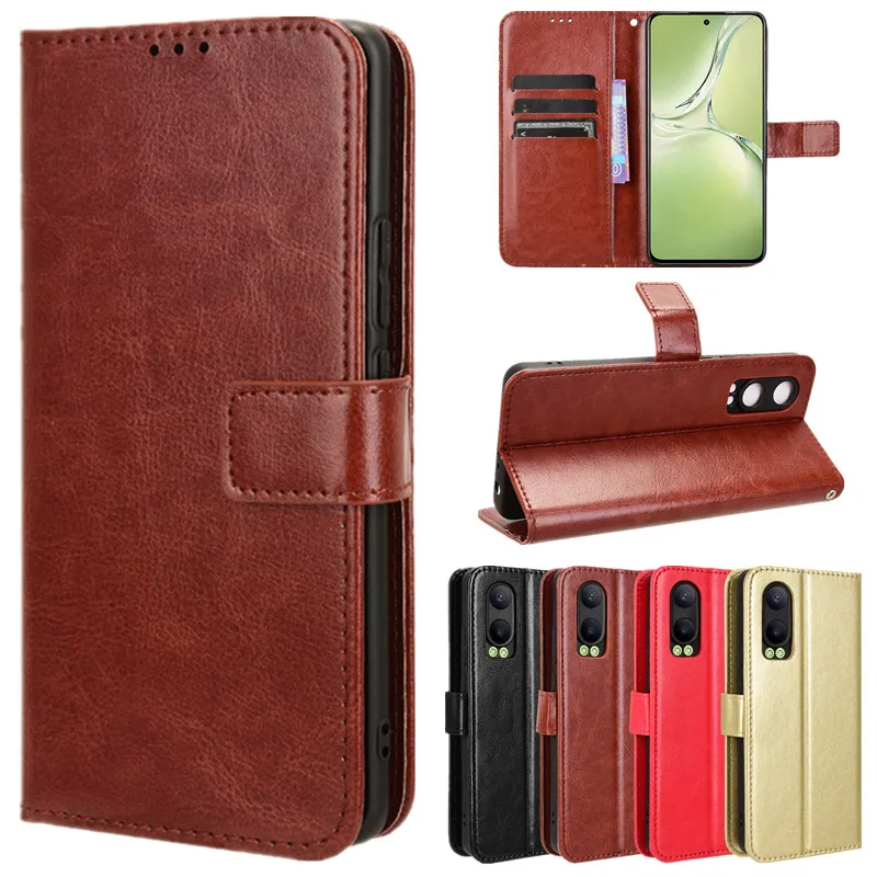 Leather Flip Case For OnePlus Nord CE 4 Lite Nord 4 3 5G N30 SE Protective Cover Wallet Card Slot Stand Coque Fundas