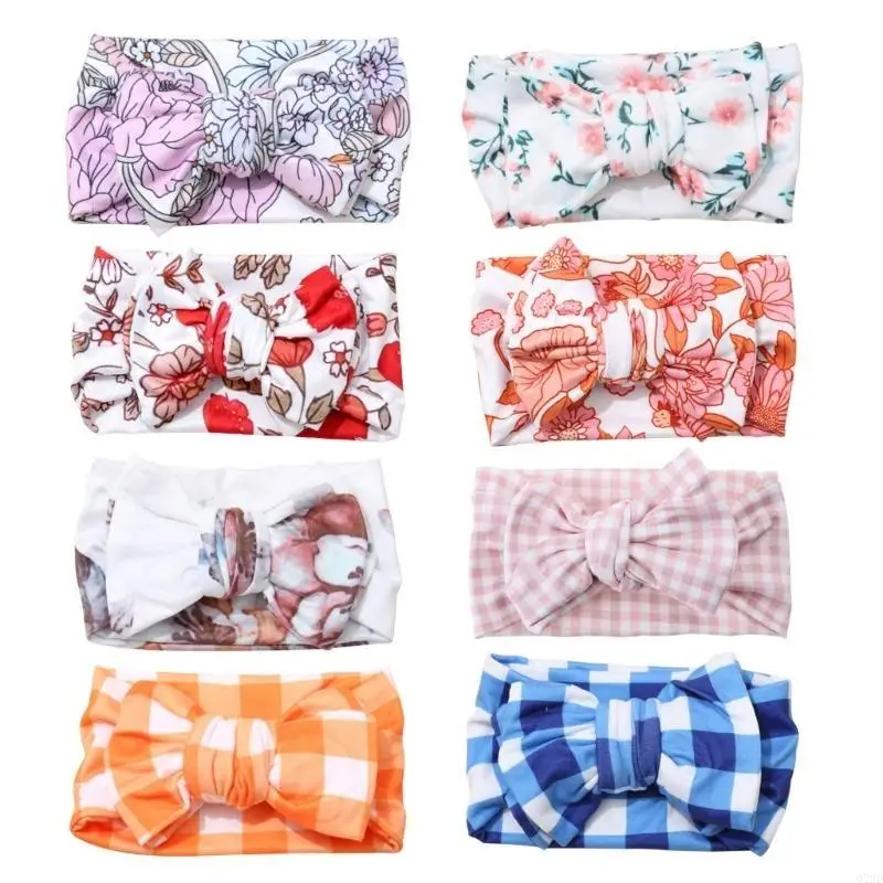 

Q22D Big Bow Hair Bands Milk-Silk Bowtie Headband Elastic Headbands Baby Accessories