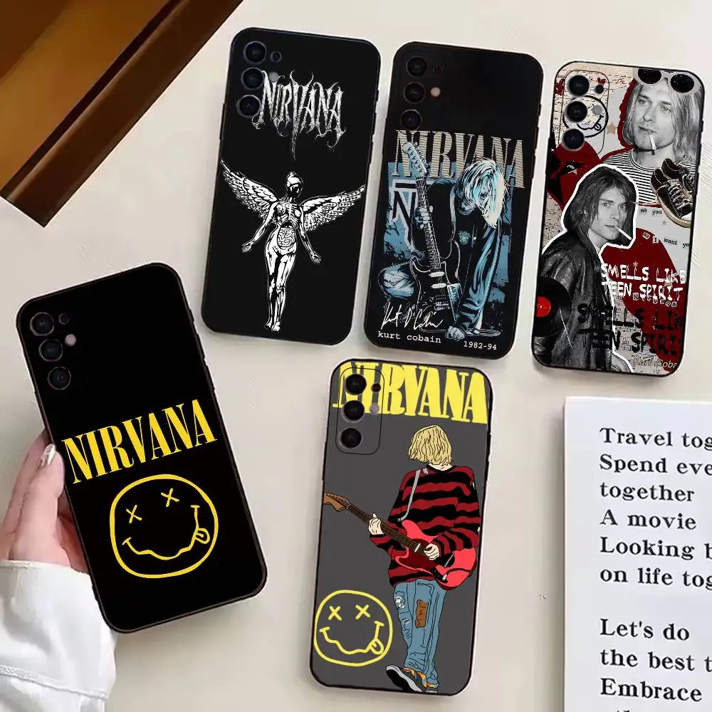 

N-Nirvana Rock Band Luxury Phone Case For Samsung S25,S24,S21,S22,S23,S30,Ultra,S20,Plus,Fe,Lite,Note,10,Black Cover