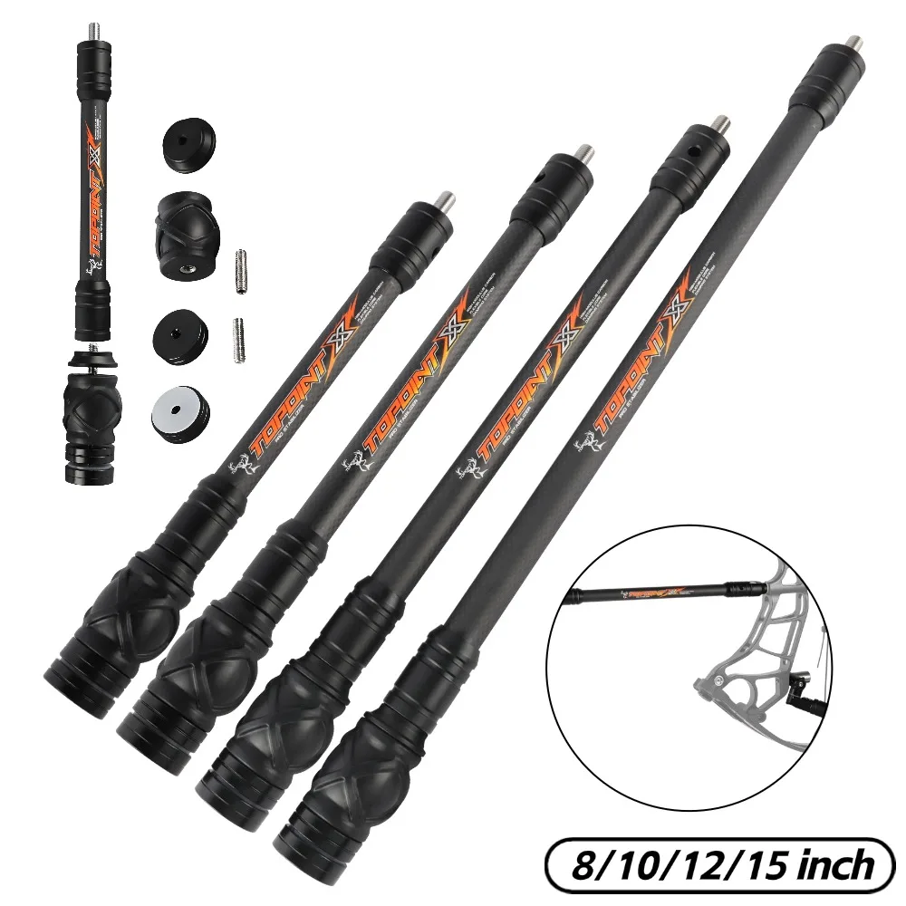 

Archery Bow Stabilizer 8/10/12/15inch Damper Vibration Shock Absorber CNC 3K carbon Shaft Compound Recurve Bow Hunting Shooting
