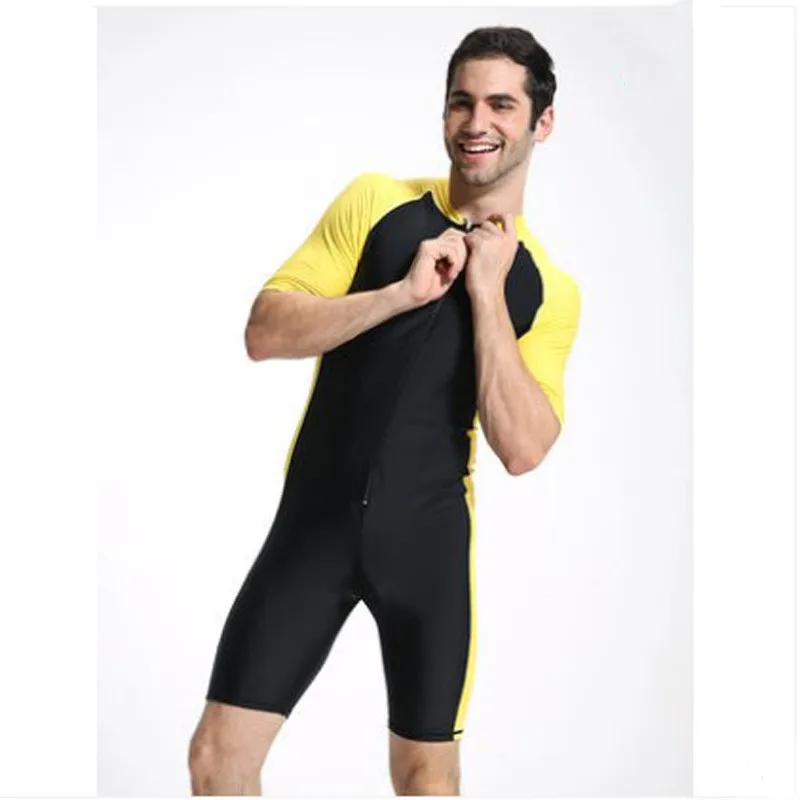 Men Women One Piece Short Sleeve Rash Guard Water Sport Wetsuit Spearfishing Diving Suit Surfing Swimwear Beach Wear Body Suits