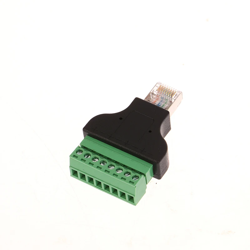 Computerbezogene Verbindung und Steckverbinder, RJ45-Buchse auf Schraubklemmen, 8-poliger Stecker, Ethernet-Kabel-Extender-Adapter