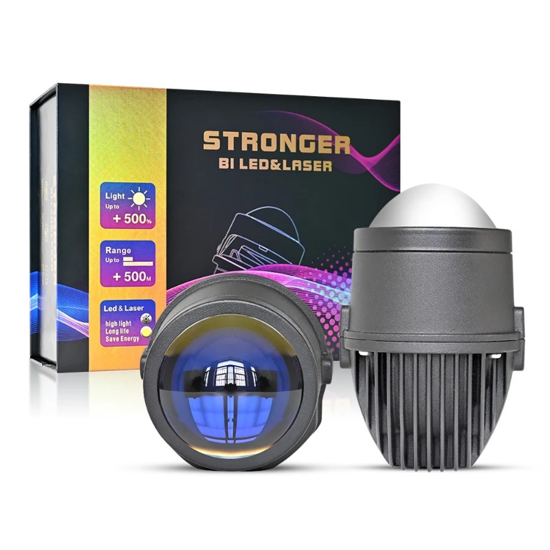 

2.0 Inch Tri-Color LED Lights Fog Lamp Dual Beam Waterproof White Yellow Front Light Car Accessories Universal Fit