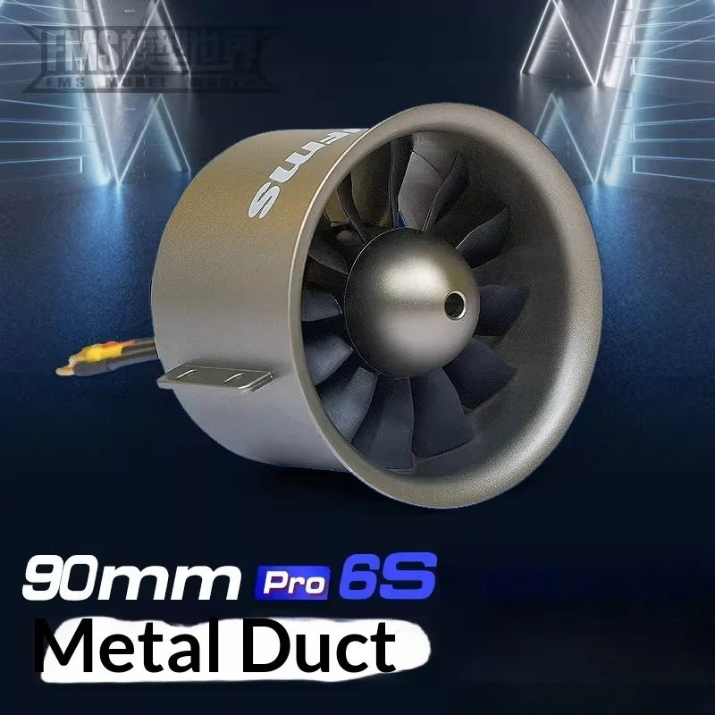 FMS 90MM Pro Metal Electric Ducted Fan 12 Blades 6S 8S Inrunner Brushless Motor Power System For RC Fixed Wing Airplane Model