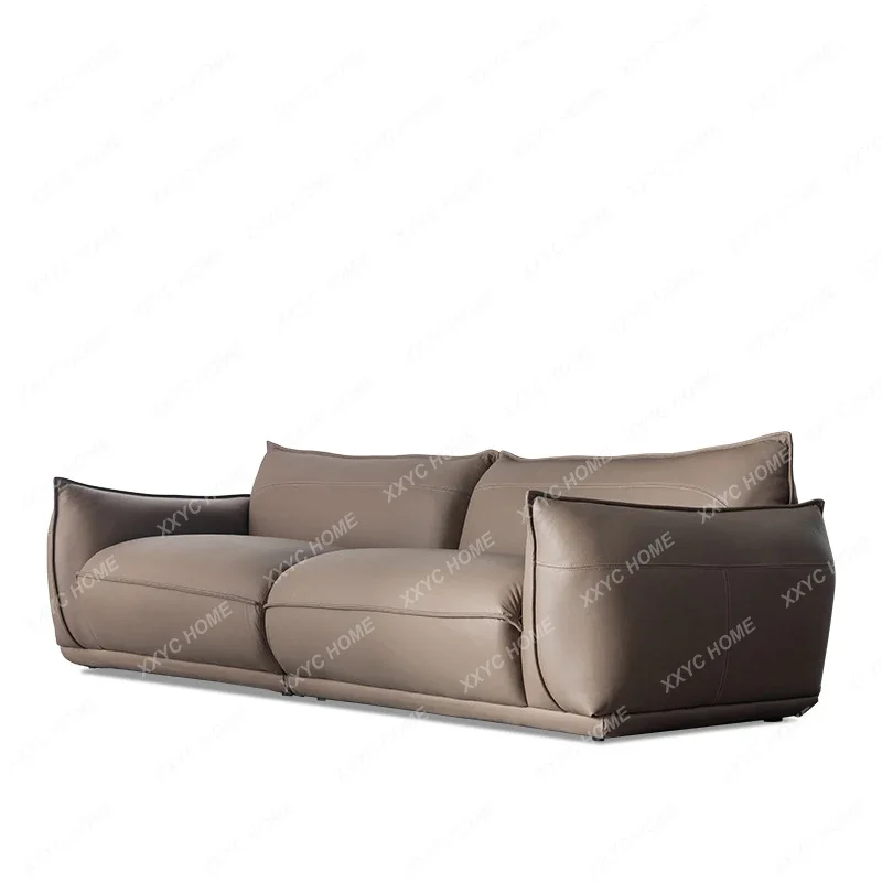 New Genuine Leather Sofa Living Room Simple Modern Straight Row  loveseat sofa  living room furniture