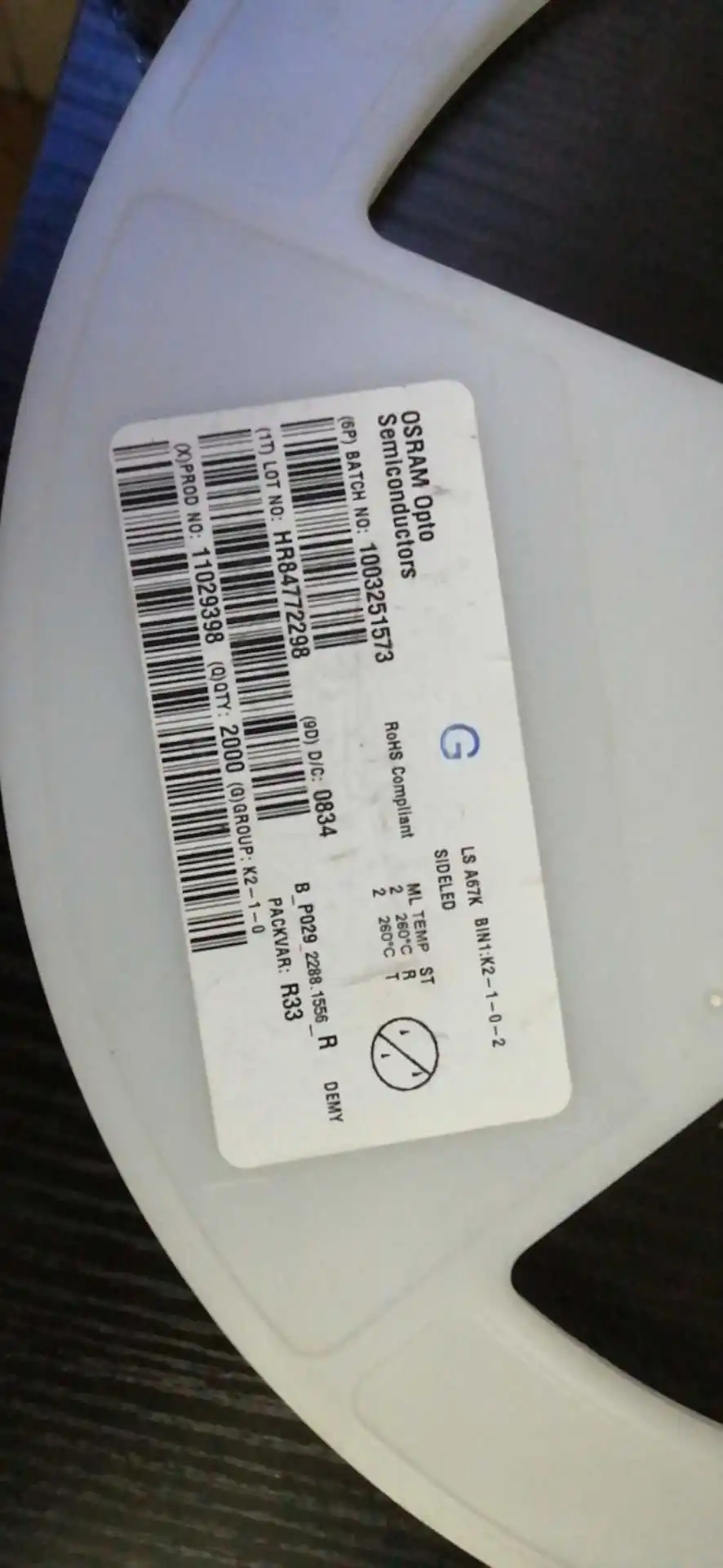 

50Pcs/LSA67K Germany 4040 side red super bright, low current 2MA car interior LED