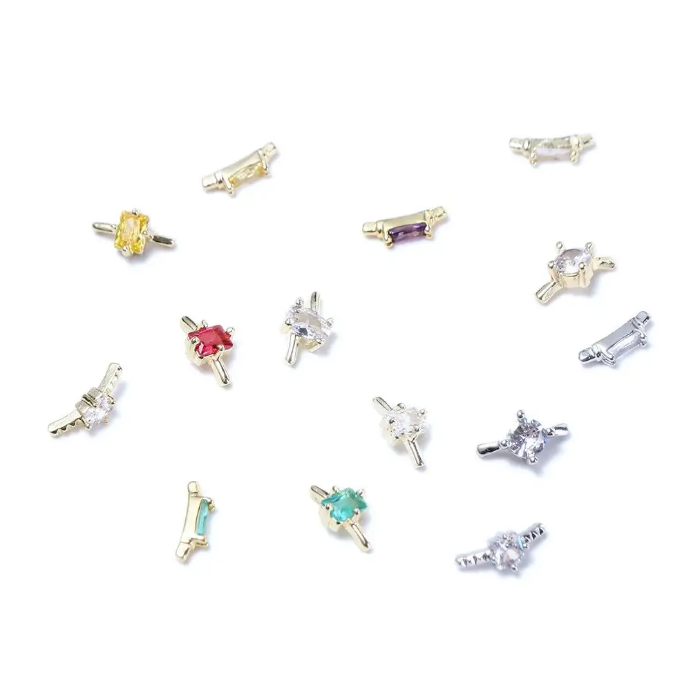 Manicure Accessoires Crystal Nail Ornaments Silver/Gold Zircon Jewelry Ring Nail Charms Nail Rhinestone Nail Art Decorations