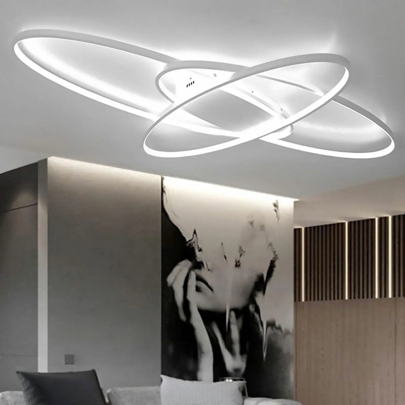 Dimmable Modern Ceiling Lamp Led Geometric Ceiling Lights Ellipses Living Room Chandelier Indoor Light Fixture Home Decor