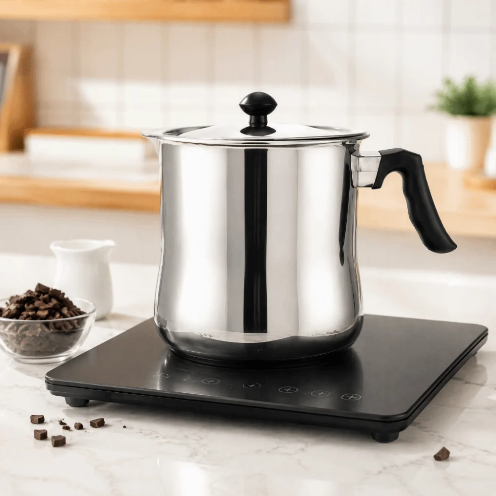 Stainless Steel Wax Melting Pot Heatproof Plastic Handle Bee Wax Melting Pot Multifunctional Heating With Lid Wax Pouring Pot