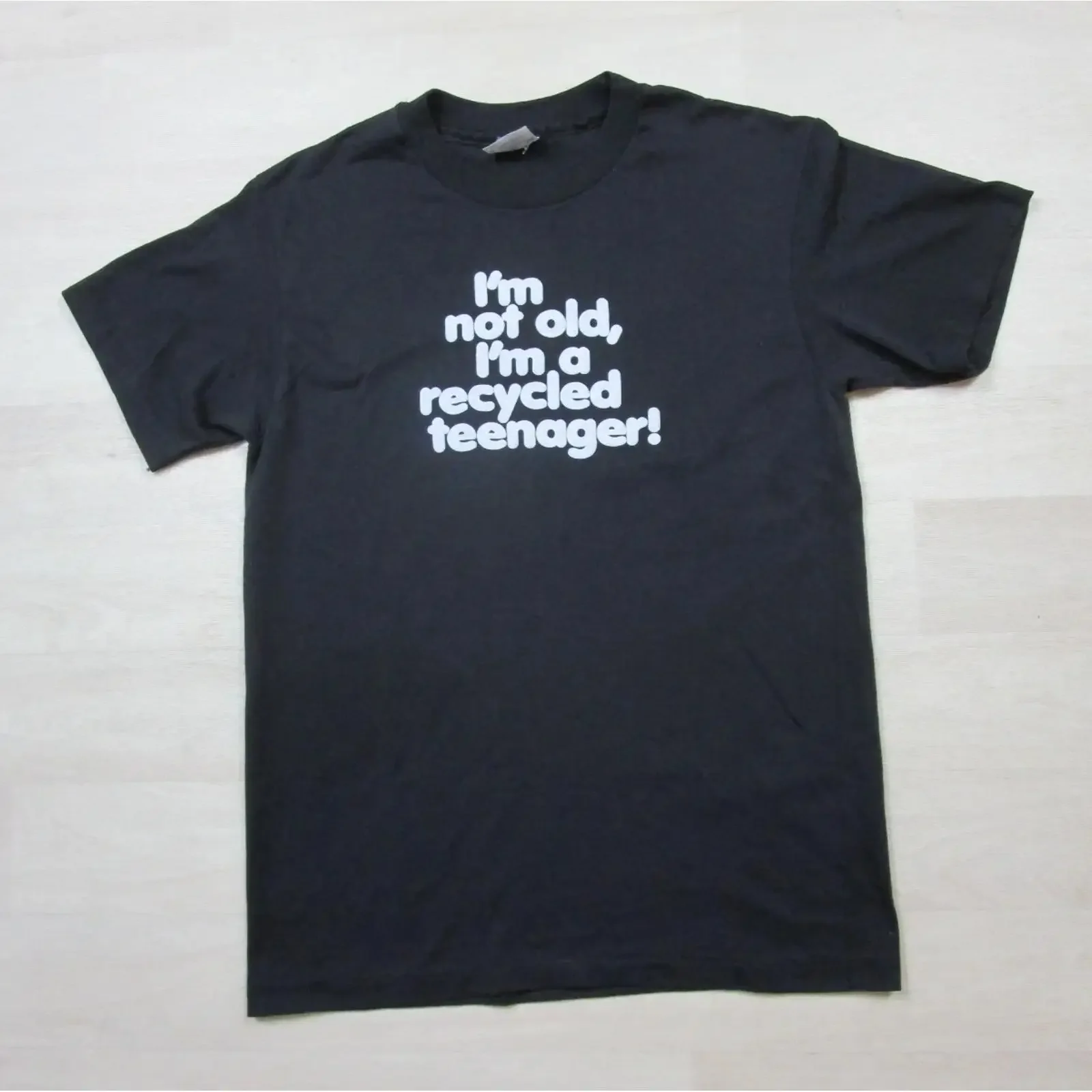 Vintage 90s I m Not Old A Recycled T Shirtnager Funny Shirt Black Quote Image 1 of 4 vintage Washed Casual Comfortable