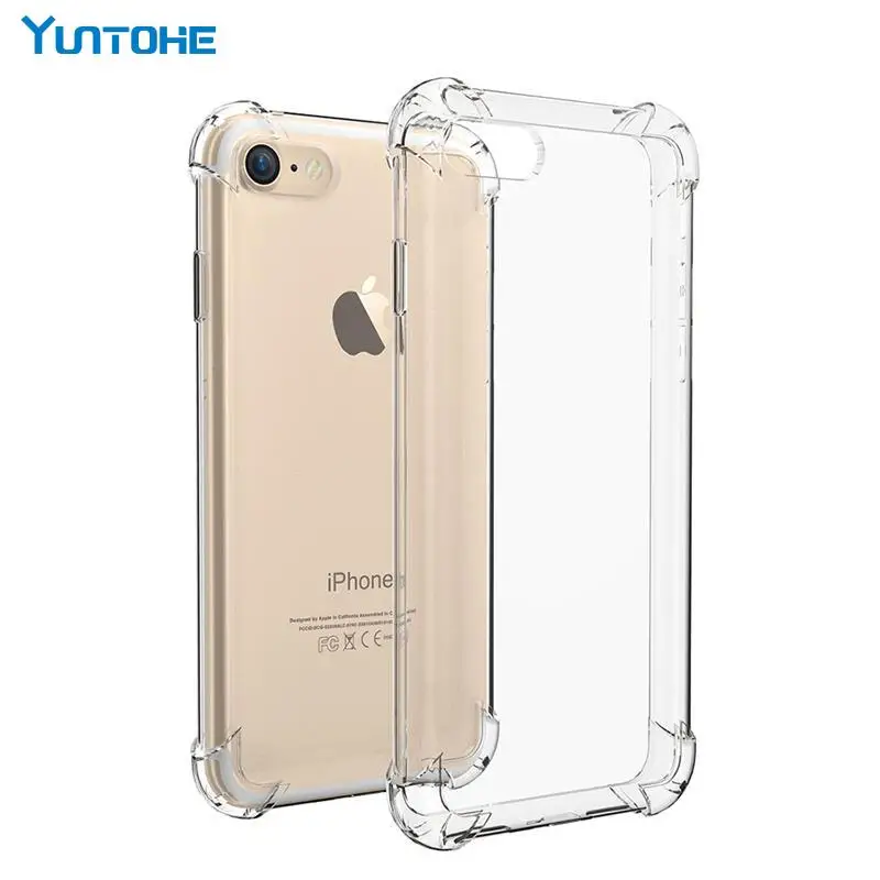 

100pcs Luxury Shockproof Silicone Phone Case For iPhone 14 13 12 11 Pro X XS Max XR 6 6S 7 8 Plus 5 5S 4 Transparent Back Cover