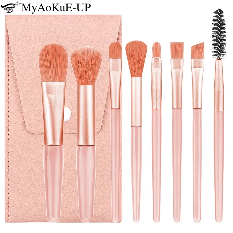 Portable 8Pcs Makeup Brush Set Soft Makeup Concealer Brush Blush Loose Powder Brush Eye Shadow Foundation Brush Beauty Tools