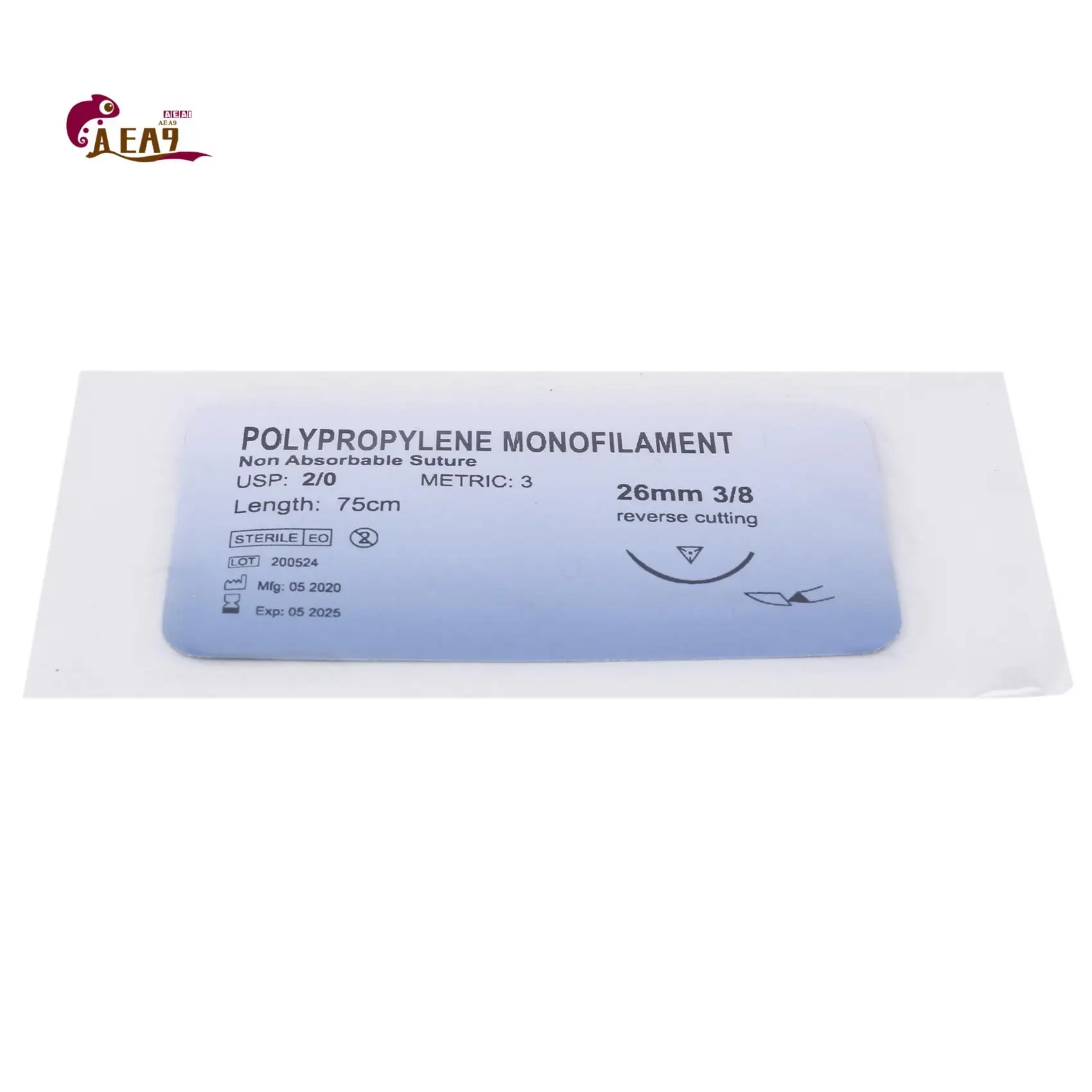 AEA9-12Pc Polypropylene Needle Suture Monofilament Thread Suture Practice Kit,