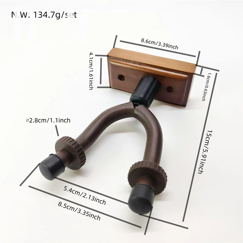 NALFI-soporte de gancho para colgar guitarra de montaje en pared, soporte de exhibición de madera, incluye tornillos, fácil instalación, compatible con guitarra acústica, eléctrica y bajo