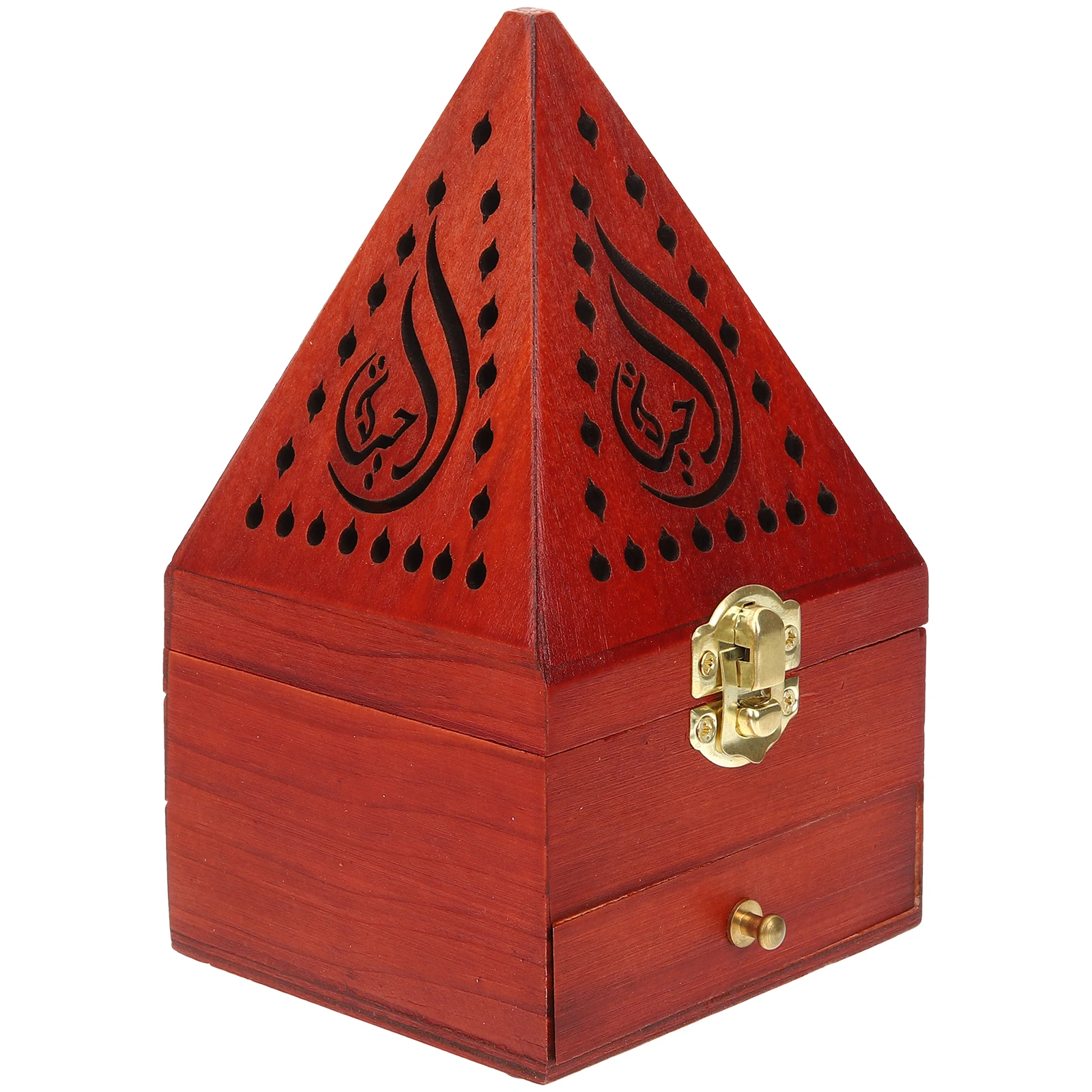 

Burner Box Incense Cone Holder Aluminum Alloy Wooden Incense Burner Box Censer Vintage Storage Home Decor Item