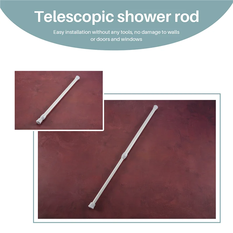 B92B-Telescopic Shower Rod Shower Curtain Rod Telescopic Rod Rod Shower White