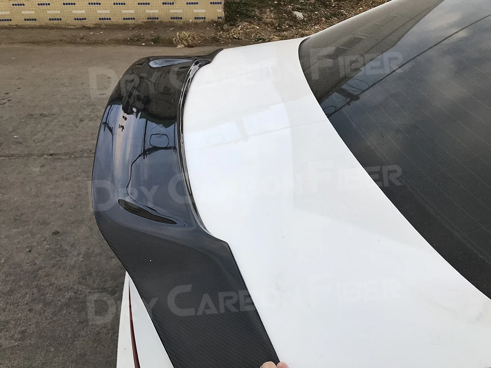 ألياف الكربون الخلفية الشفاه سبويلر التمهيد غطاء أجنحة لأودي A4 S4 RS4 سيدان 4 باب 2013-2018 سبويلر FRP أسود سيارة بوديكيت