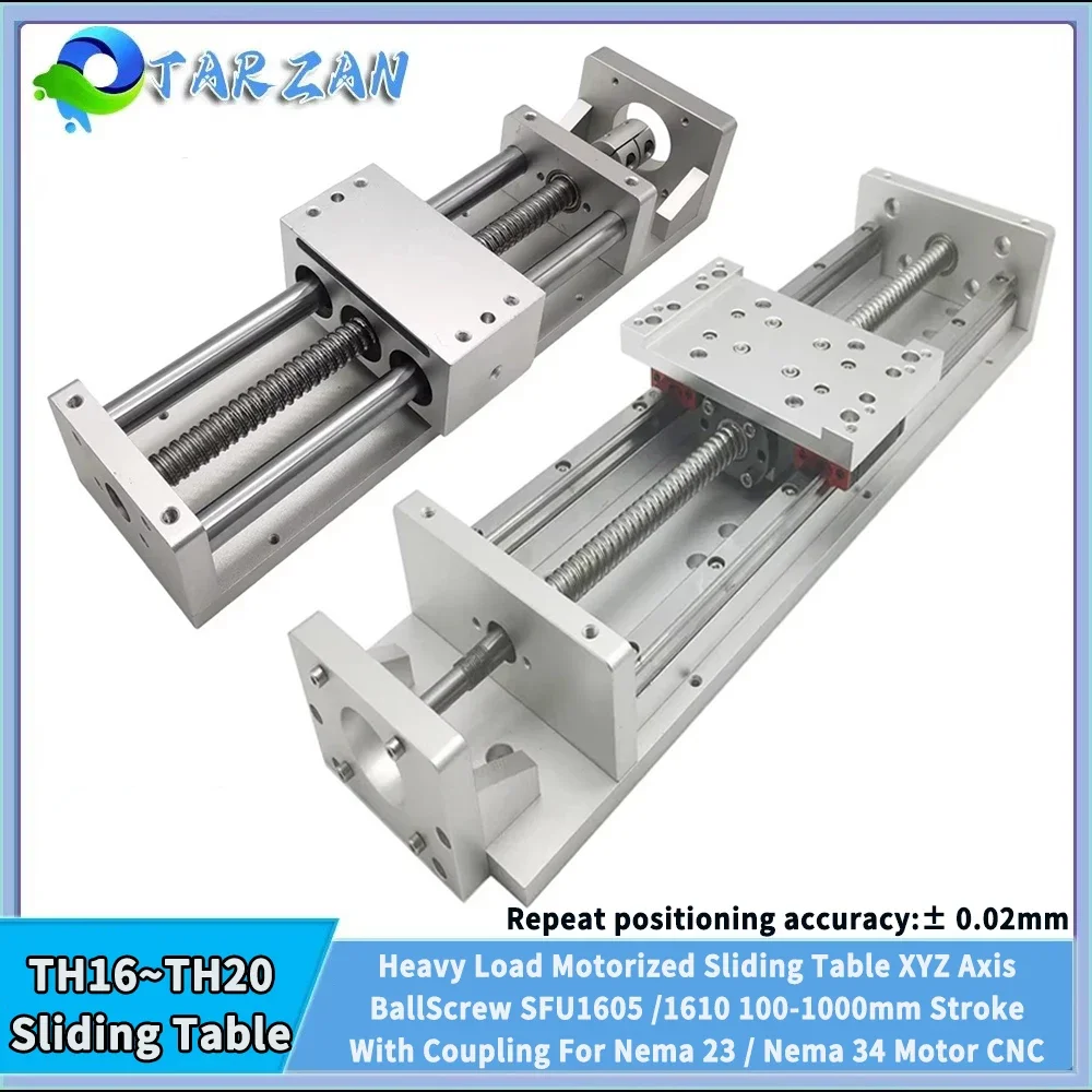 

CNC Aluminum Linear Movement Module Platform Heavy Load Sliding Table XYZ Axis Linear stage Motorized Ballscrew SFU1605/1610 CNC