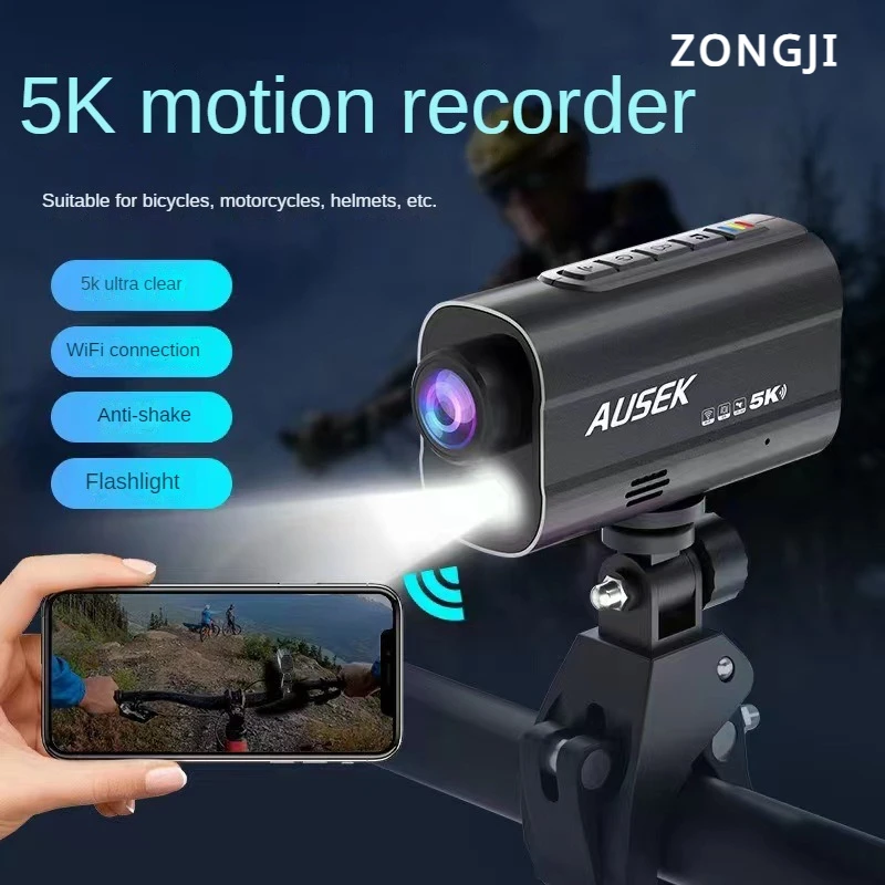 

5K Action Camera Road Bike Motorcycle Helmet Camera Anti Shake Riding Bicycle Drive Recorder with Led Light WiFi Sport DV Sport