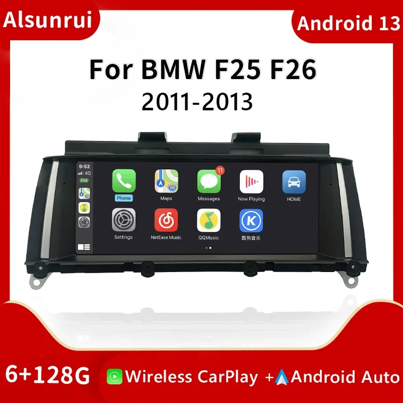 Wireless Carplay Android 13 Car Radio For BMW X3 F25 for BMW X4 F26 Multimedia Audio Stereo Screen Head unit GPS Navigation Wifi